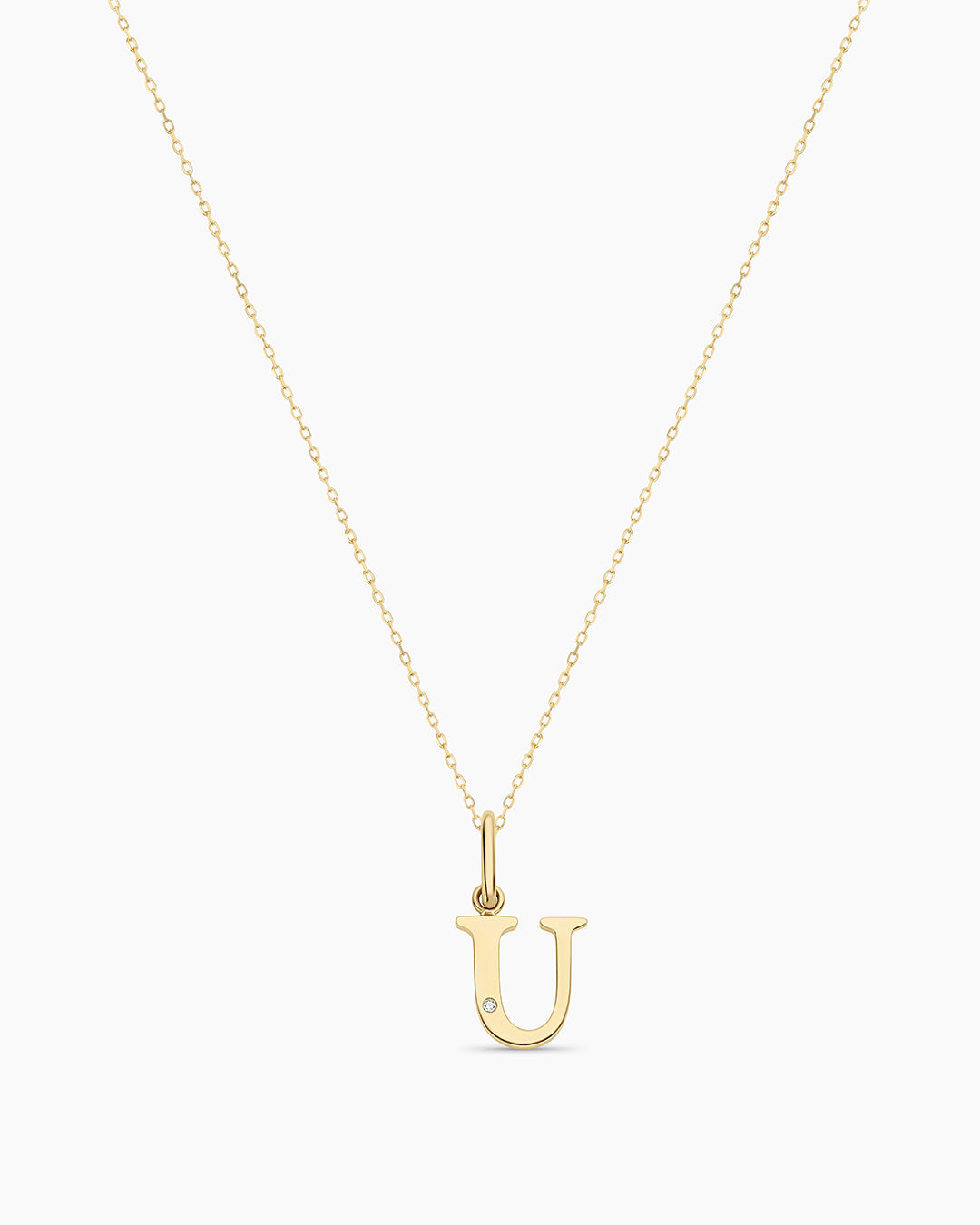 14K Diamond Vintage Alphabet Charm Necklace