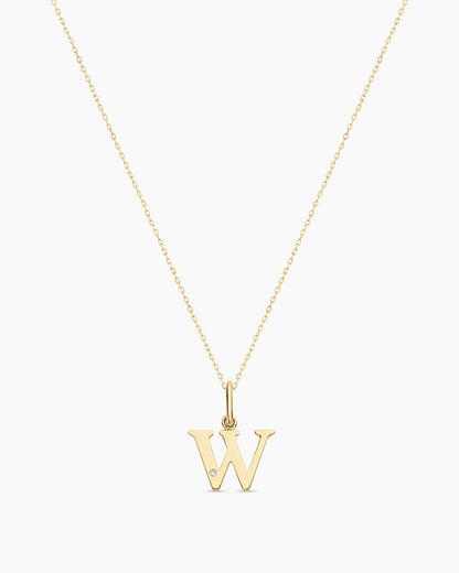 14K Diamond Vintage Alphabet Charm Necklace