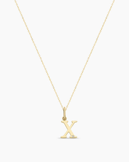 14K Diamond Vintage Alphabet Charm Necklace