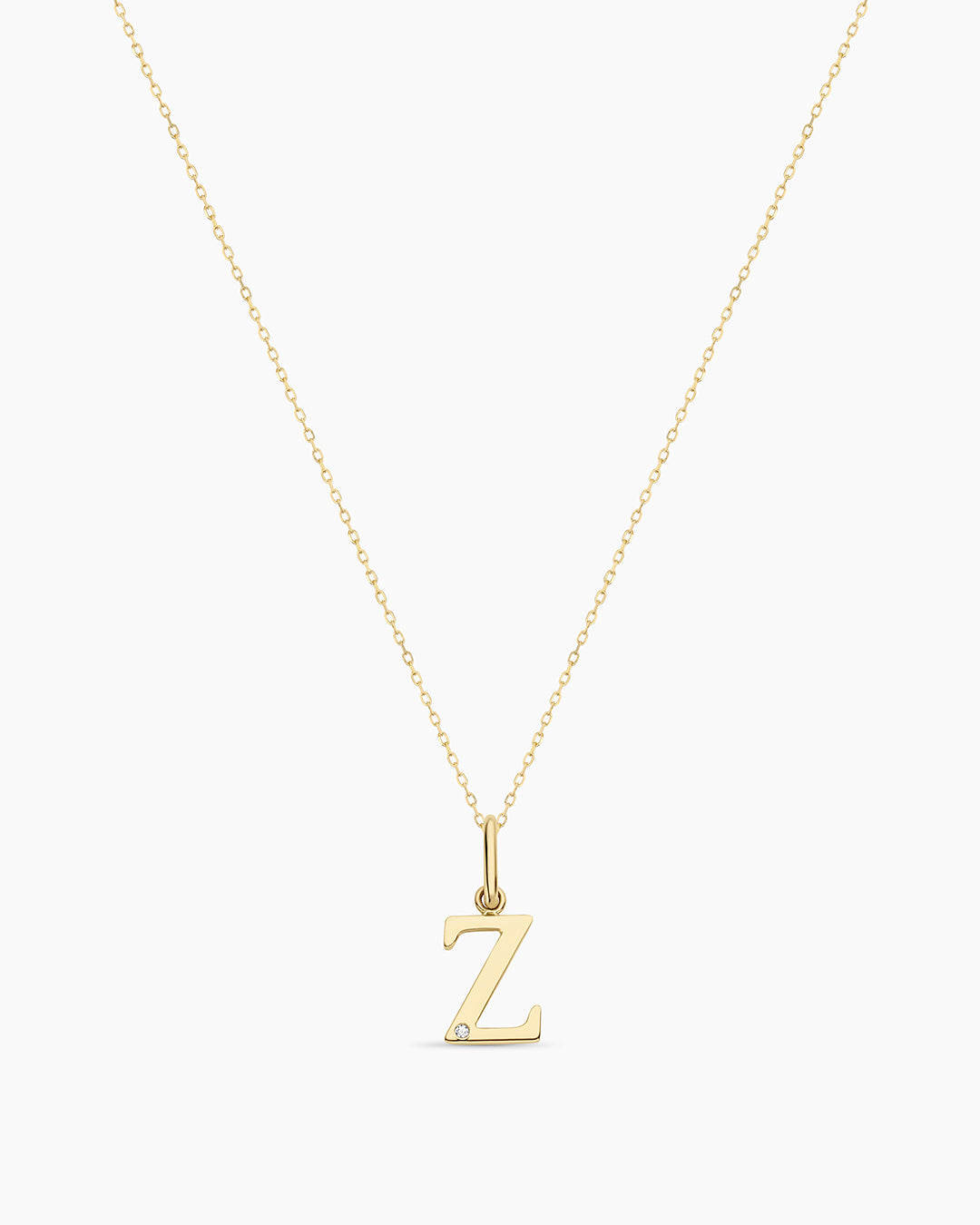 14K Diamond Vintage Alphabet Charm Necklace