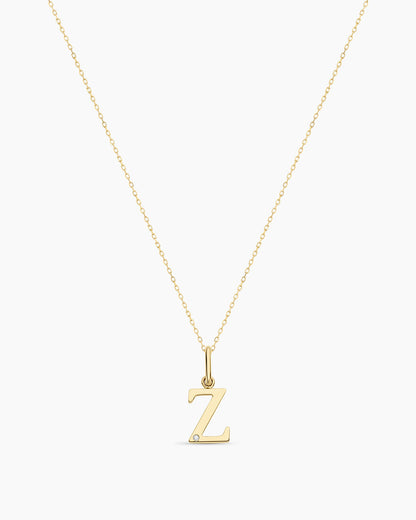14K Diamond Vintage Alphabet Charm Necklace