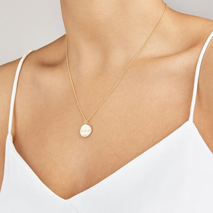 Silver Small Diamond Style Disc Necklace