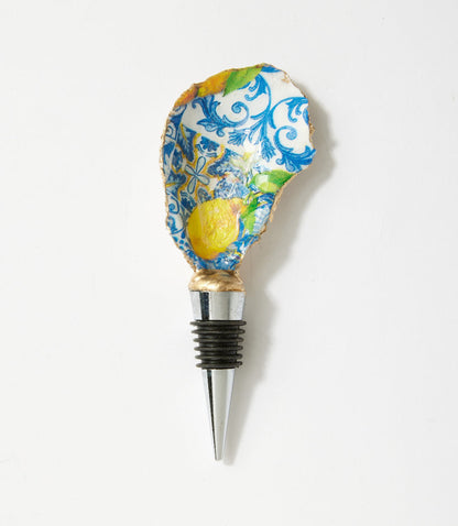 Lemon Tile Oyster Shell Wine Stopper