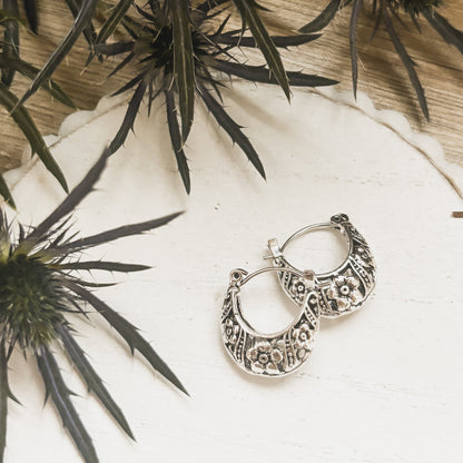 Beautiful Ornate Silver Earrings