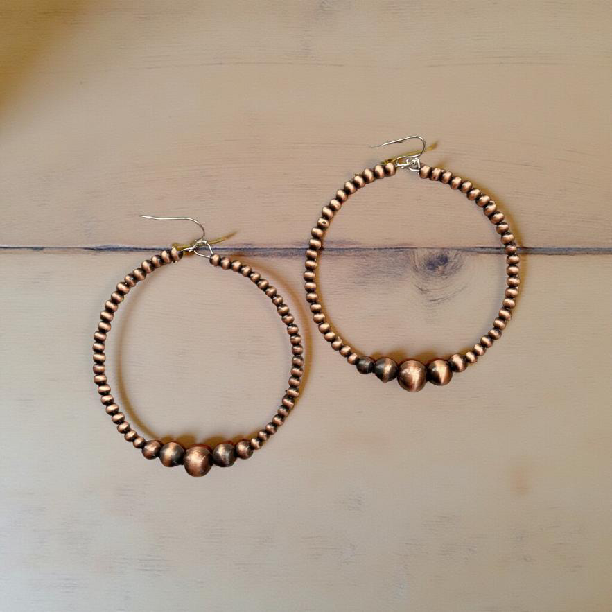 Beautiful Navajo Pearl Hoop Earrings