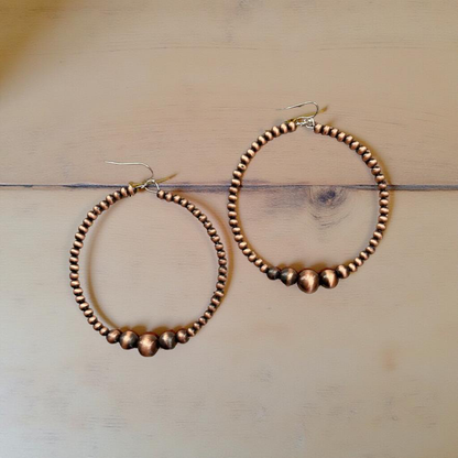 Beautiful Navajo Pearl Hoop Earrings