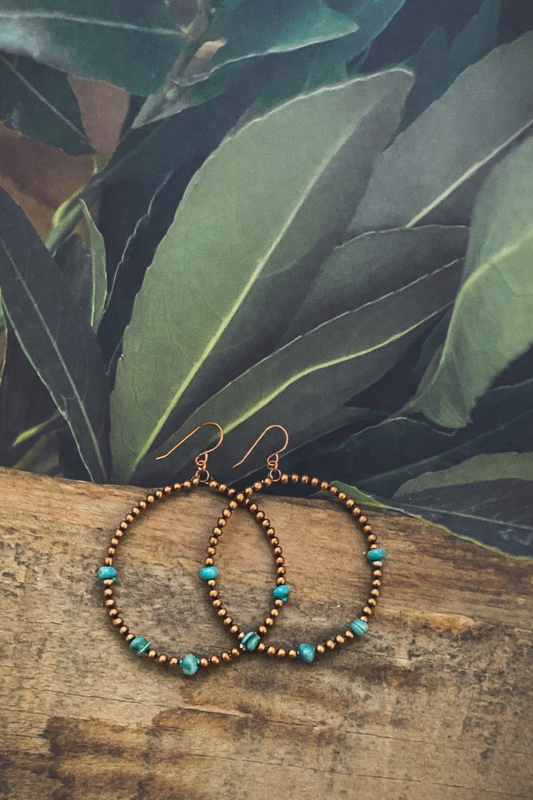 Beautiful Navajo Pearl Hoop Earrings