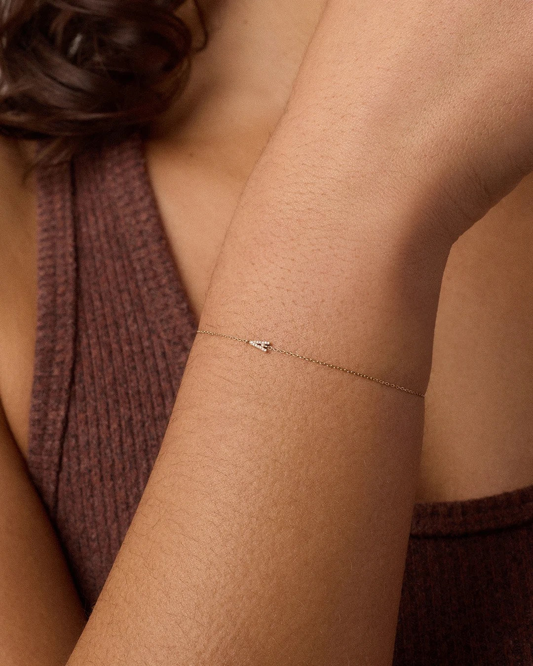 14K Diamond Pavé Alphabet Bracelet