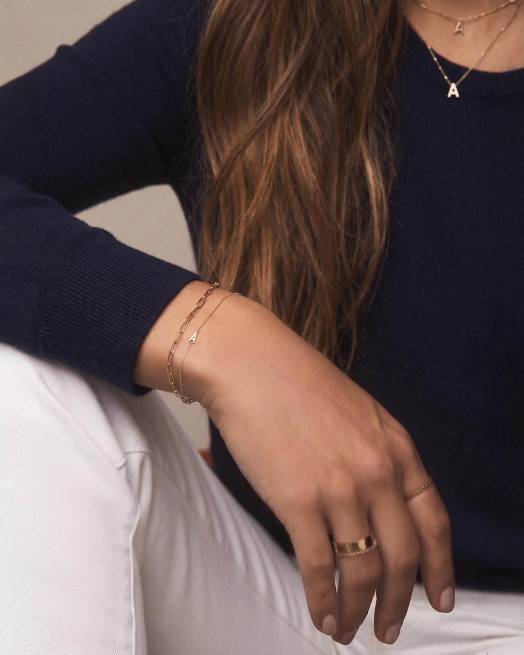 14K Diamond Pavé Alphabet Bracelet
