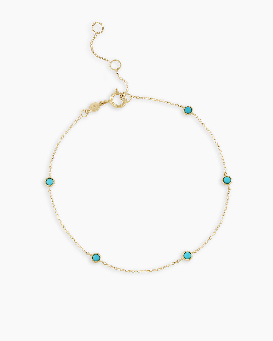 14K Gold Classic Five Turquoise Bracelet