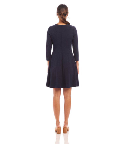 Petite Size 3/4 Sleeve Fit & Flare Dress