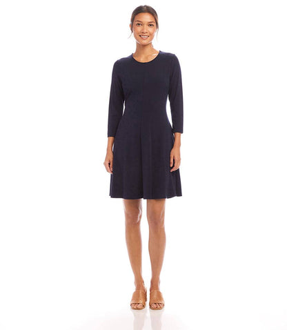 3/4 Sleeve Fit & Flare Dress