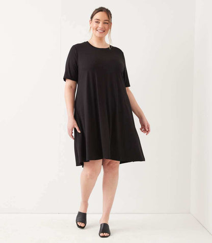 Plus Size Short Sleeve A-Line Dress