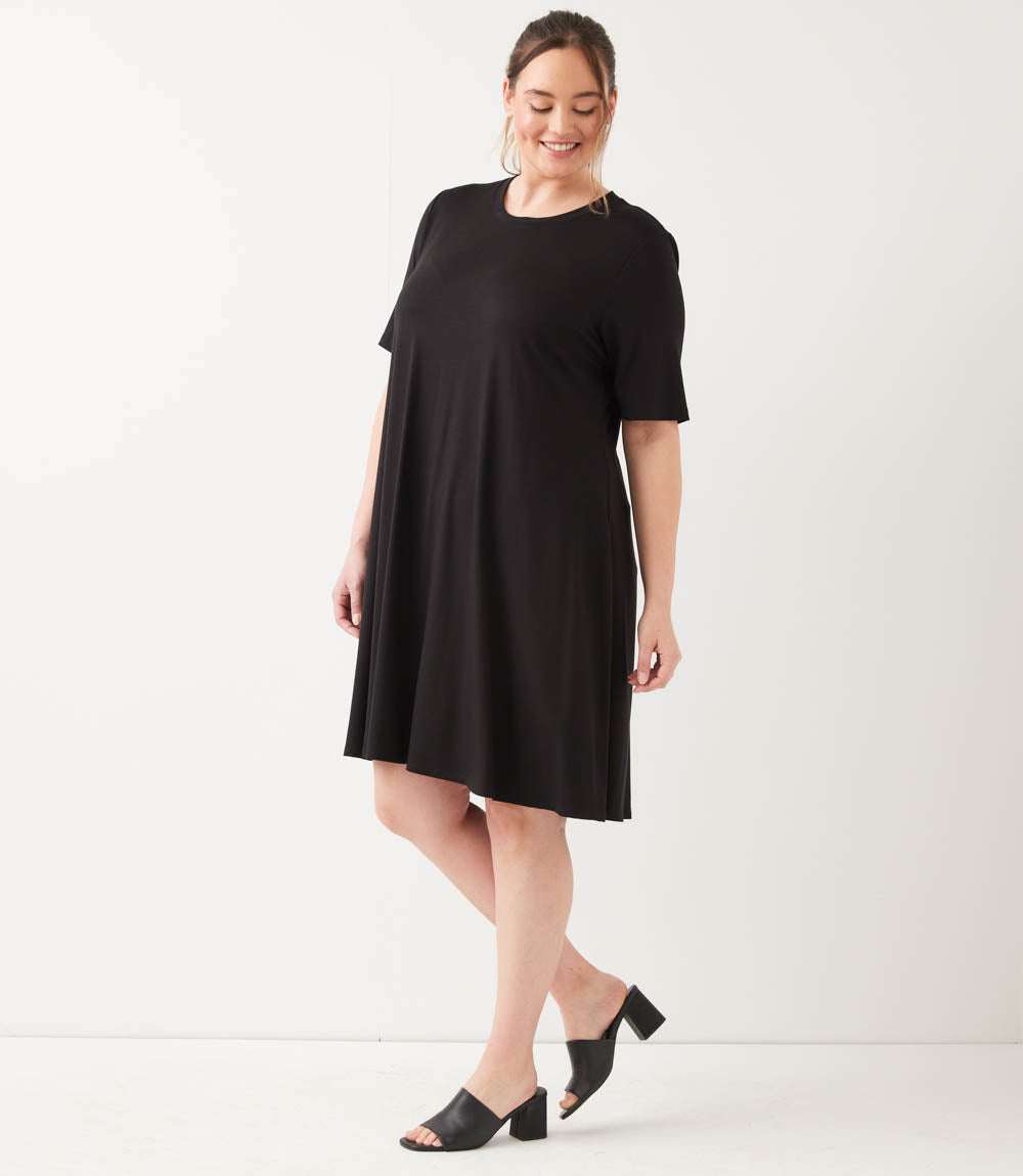 Plus Size Short Sleeve A-Line Dress
