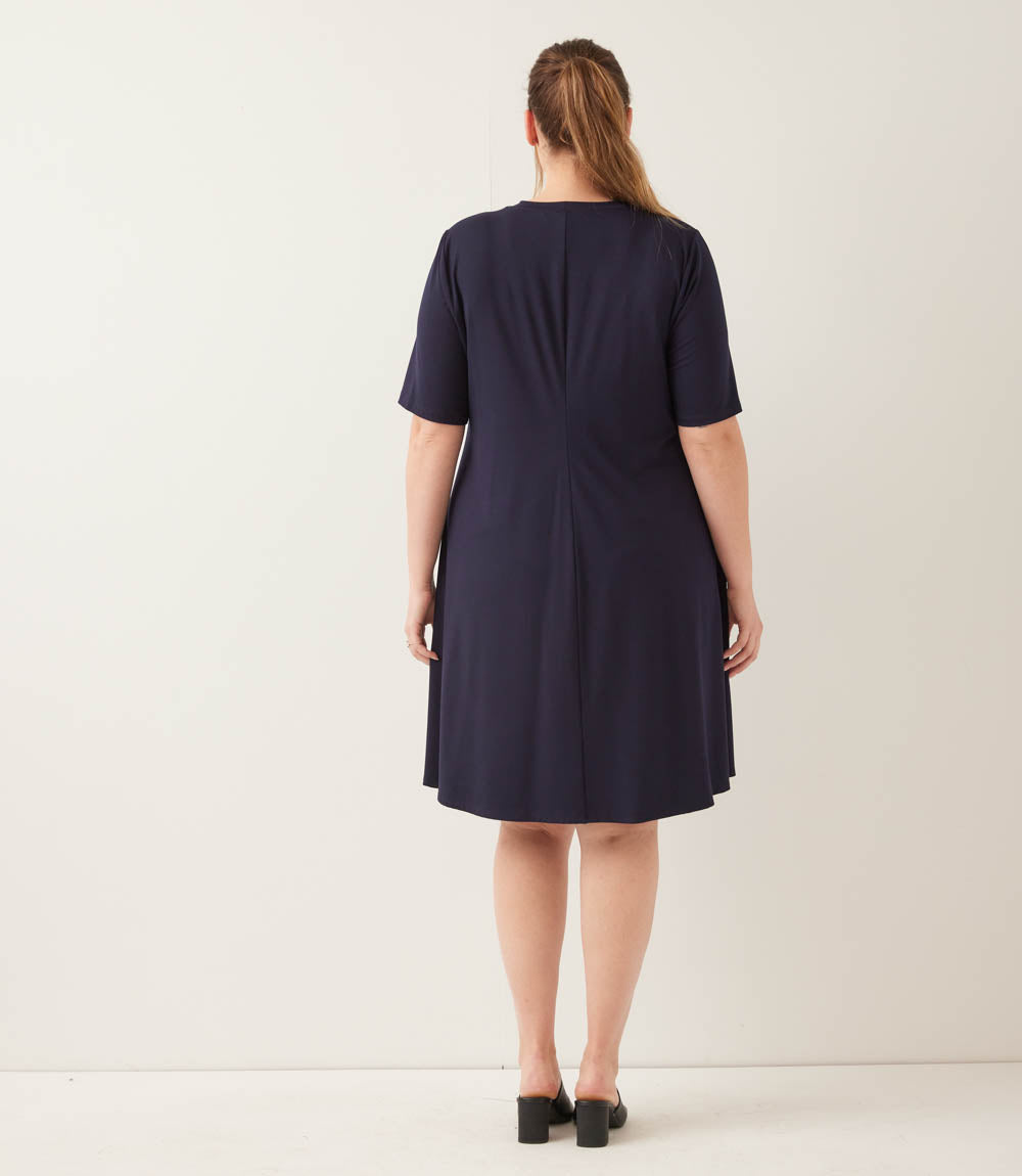 Plus Size Short Sleeve A-Line Dress