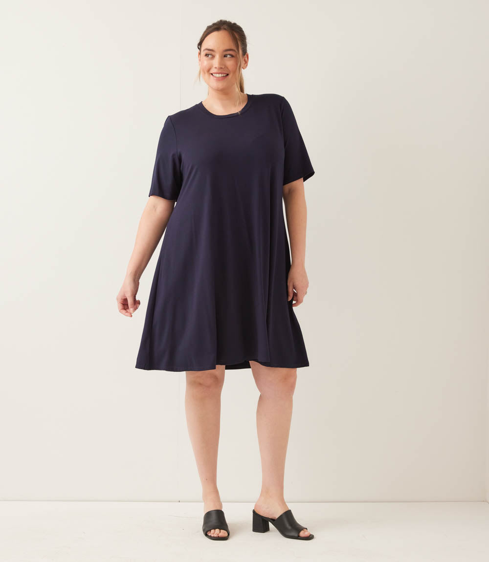 Plus Size Short Sleeve A-Line Dress