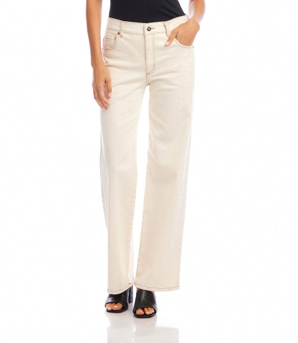 Petite Size Full Length Wide-Leg Jeans