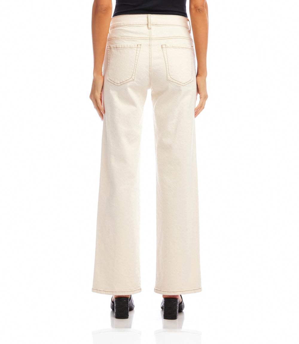 Petite Size Full Length Wide-Leg Jeans