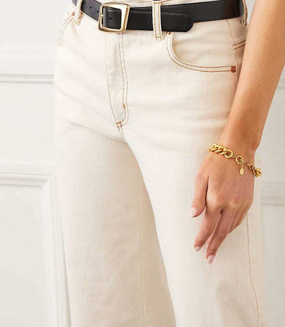 Petite Size Full Length Wide-Leg Jeans