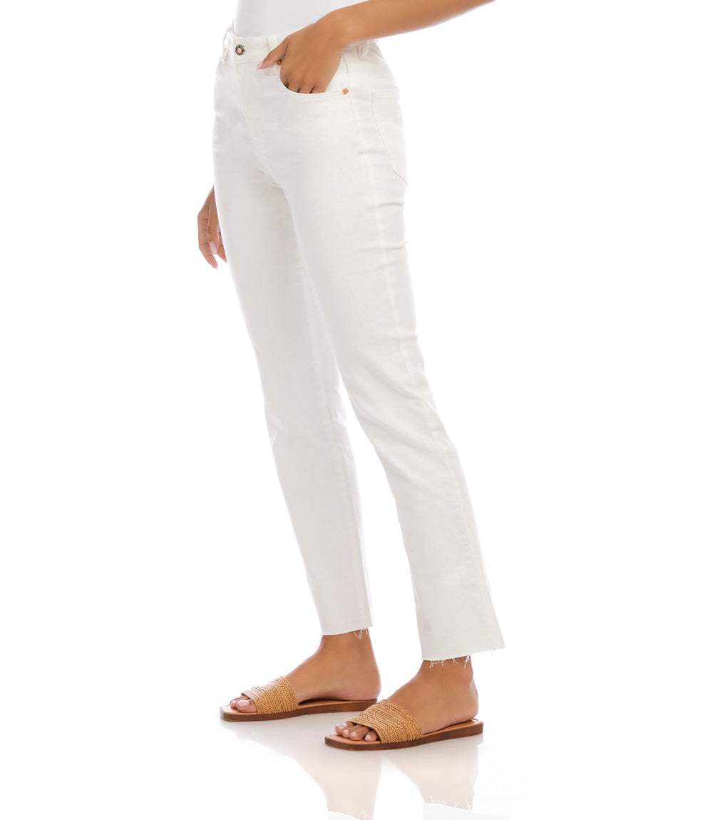 Raw Hem Straight Jeans