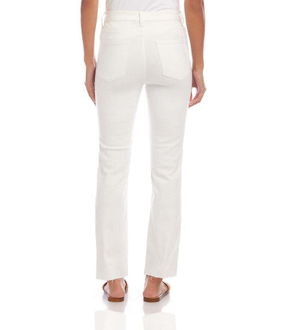 Petite Size Raw Hem Straight Jeans