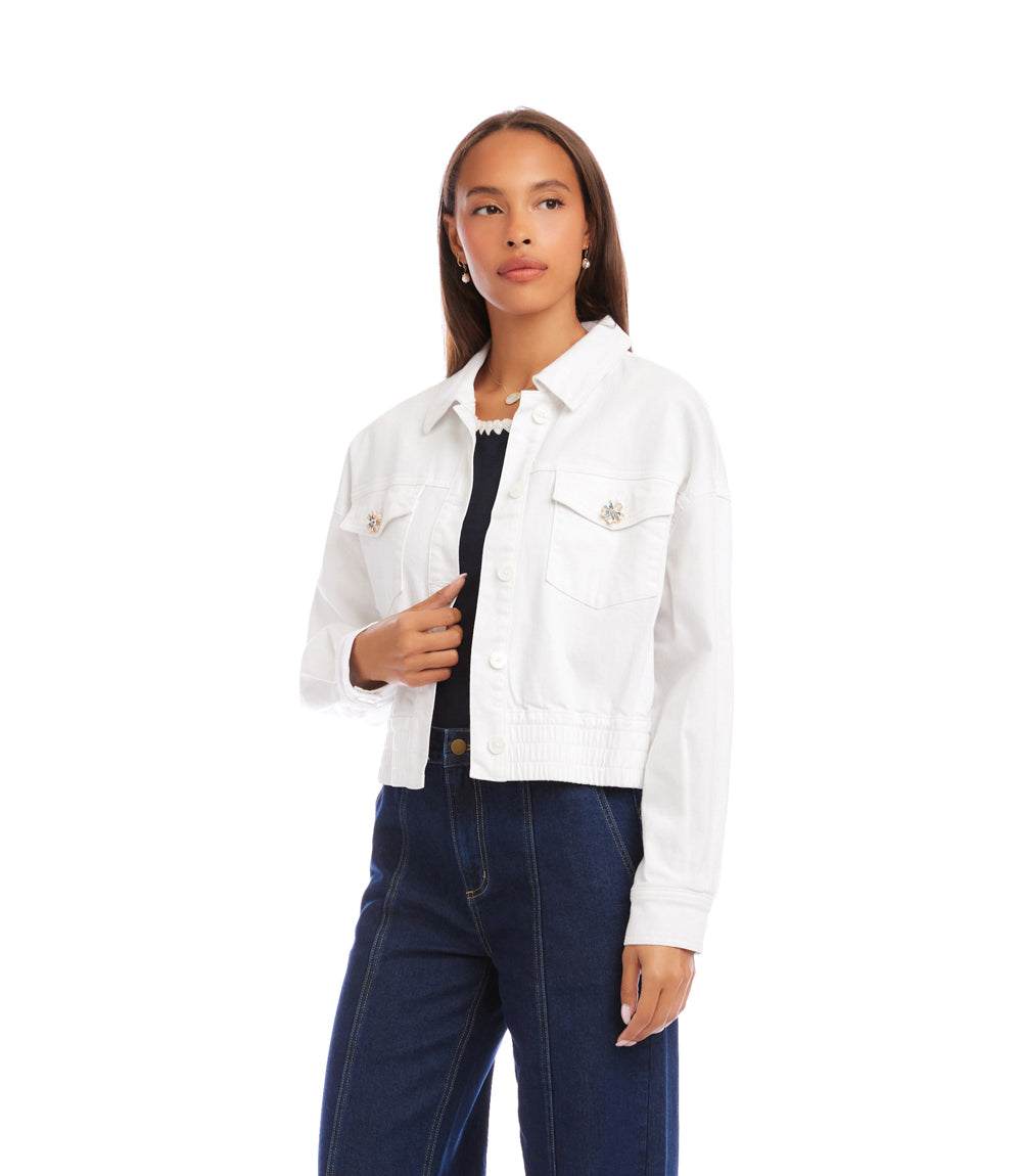 Novelty Button Jean Jacket