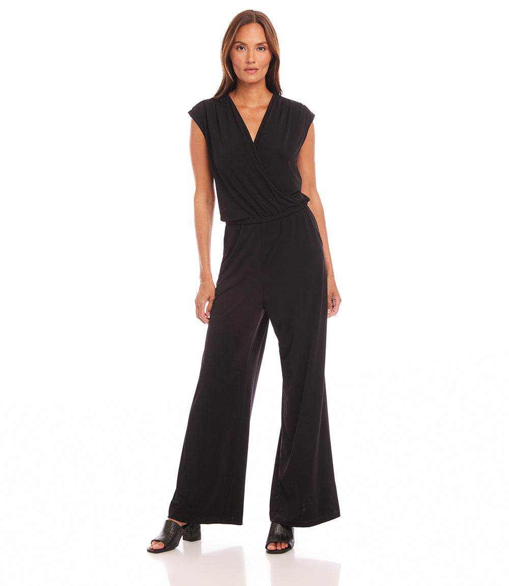Petite Size Sleeveless Travel Jersey Jumpsuit