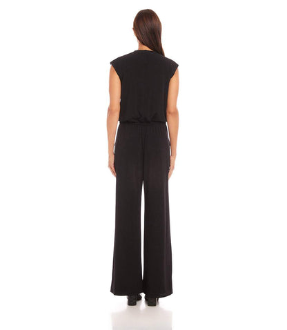 Petite Size Sleeveless Travel Jersey Jumpsuit