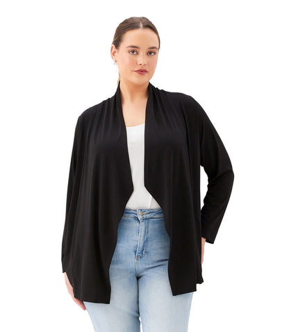 Plus Size Drape Travel Jersey Cardigan