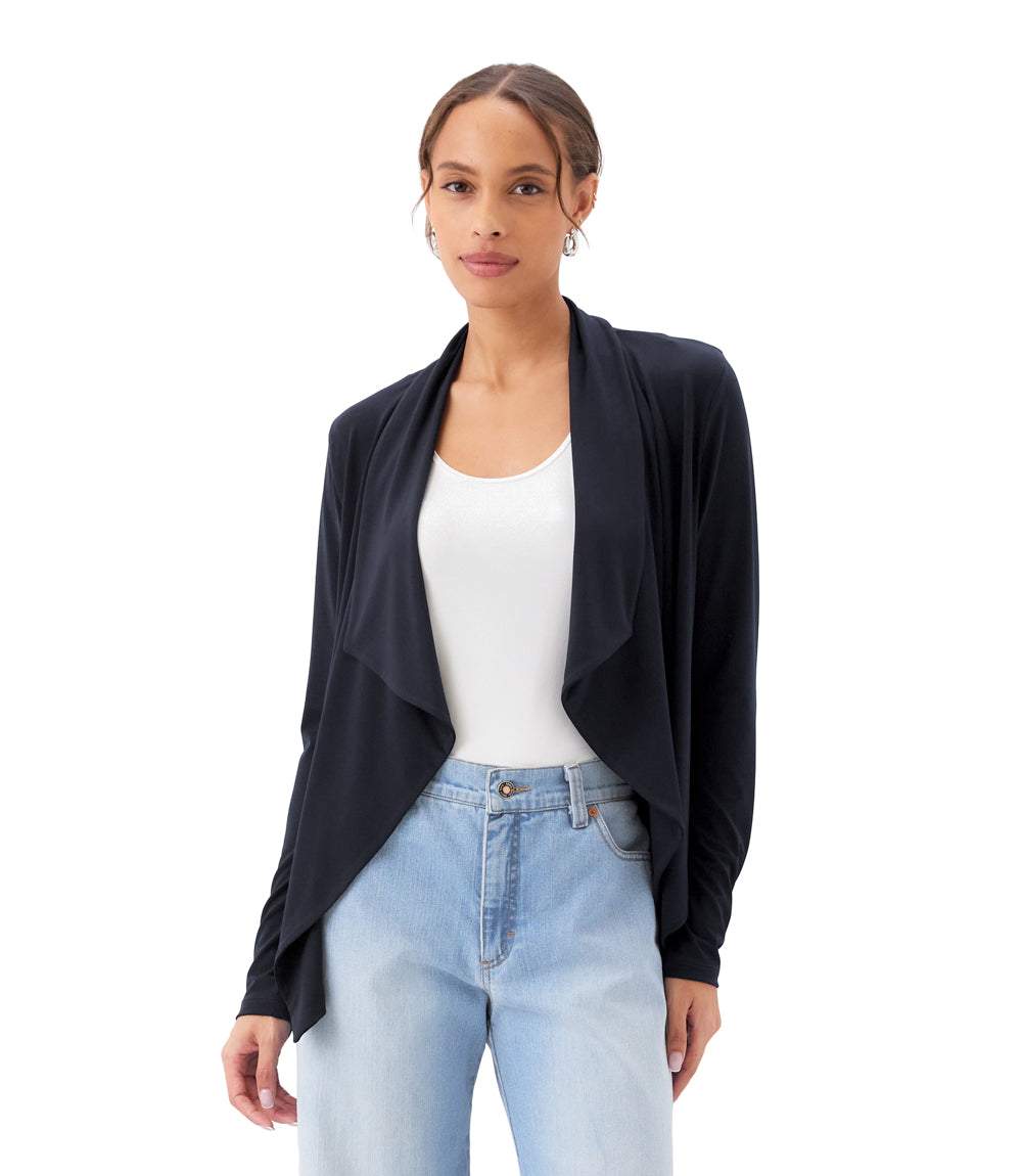 Petite Size Drape Travel Jersey Cardigan
