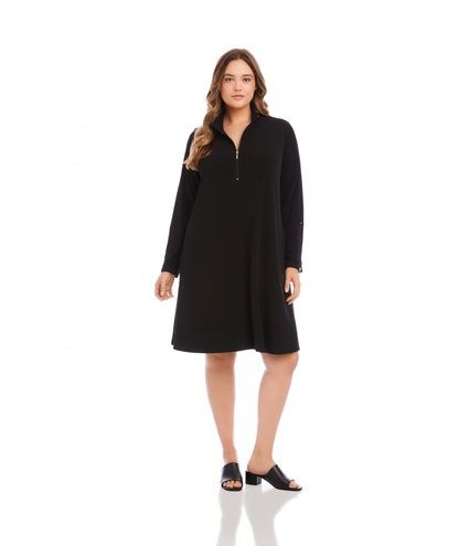 Plus Size Zip-Up Travel Jersey Dress