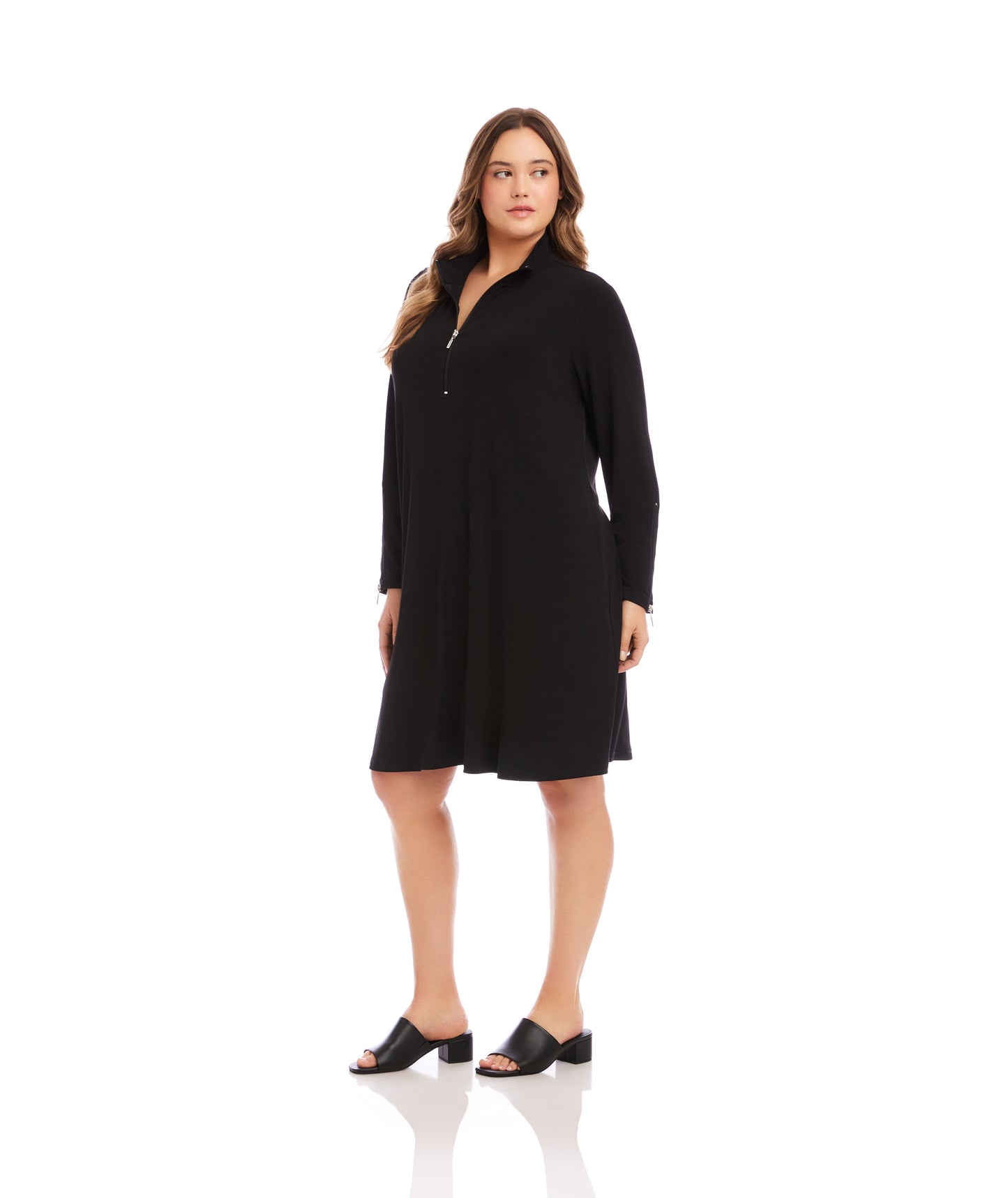 Plus Size Zip-Up Travel Jersey Dress
