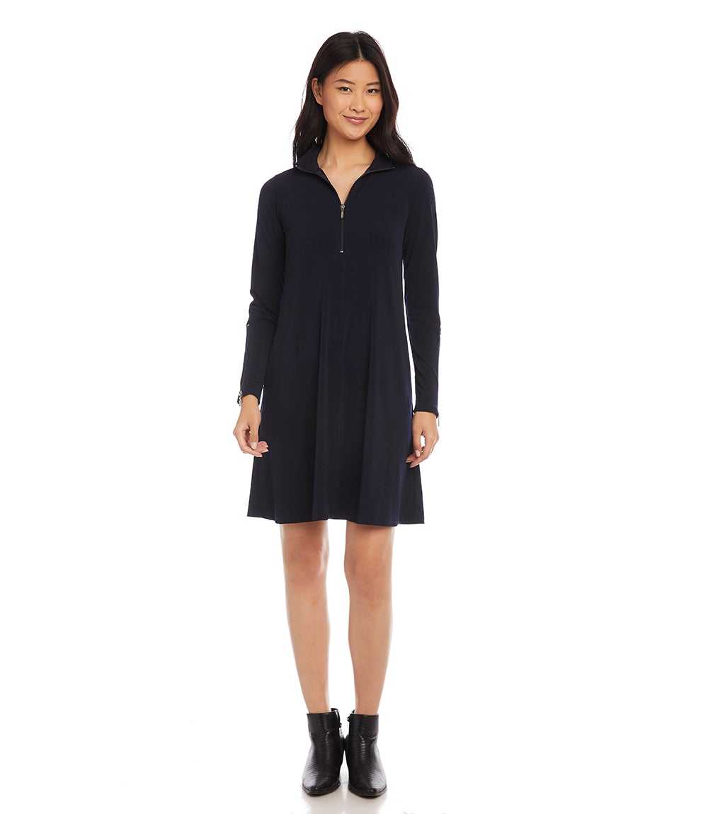 Zip Up Travel Jersey Dress