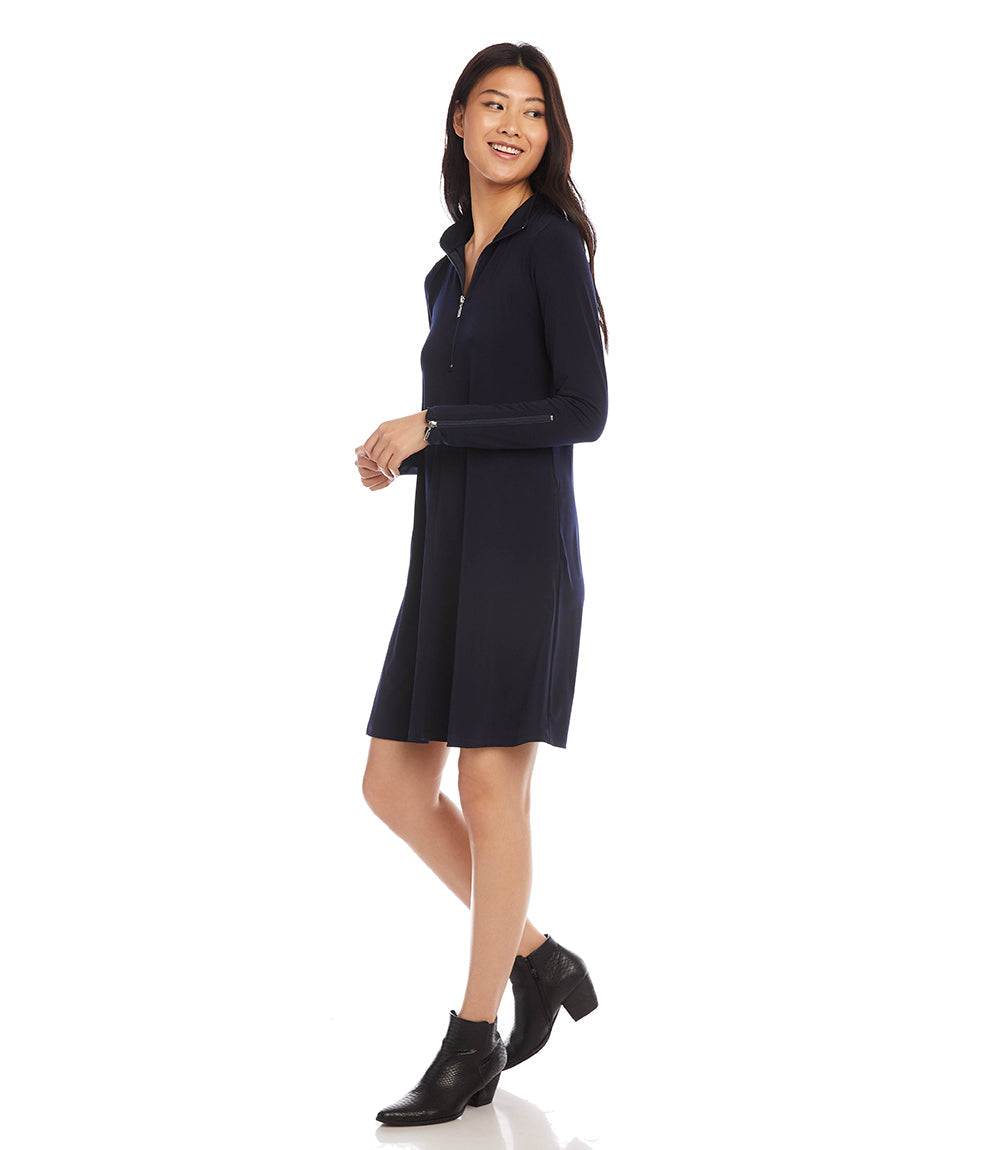 Zip Up Travel Jersey Dress