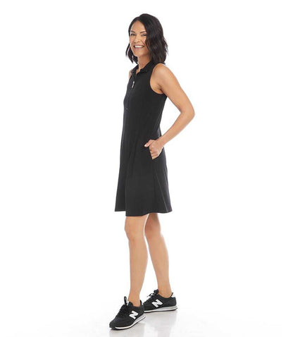 Sleeveless Zip-Up Travel Jersey Dress