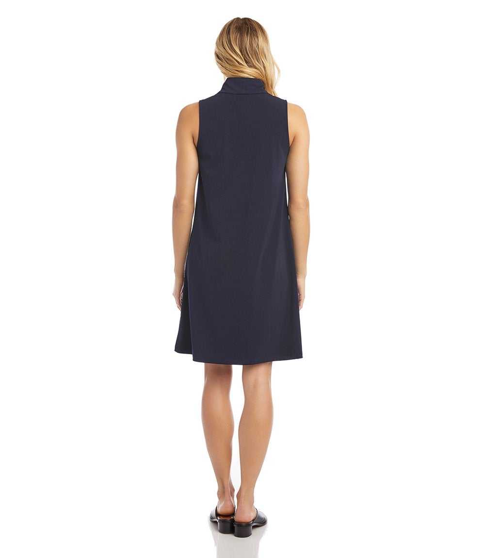 Sleeveless Zip-Up Travel Jersey Dress