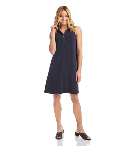 Sleeveless Zip-Up Travel Jersey Dress