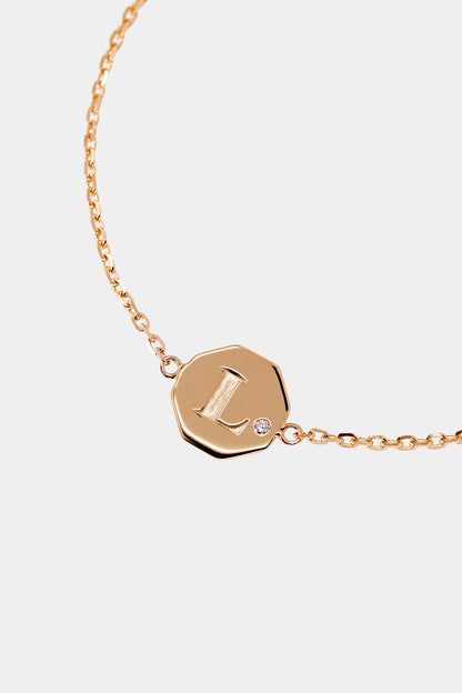 Letter Bracelet | 9K Rose Gold