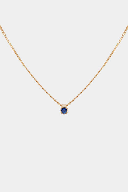 Mini Sapphire Necklace | 9K Gold