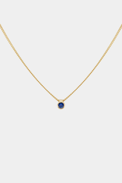 Mini Sapphire Necklace | 9K Gold
