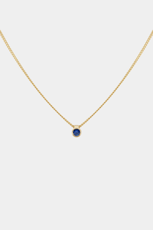 Mini Sapphire Necklace | 9K Gold