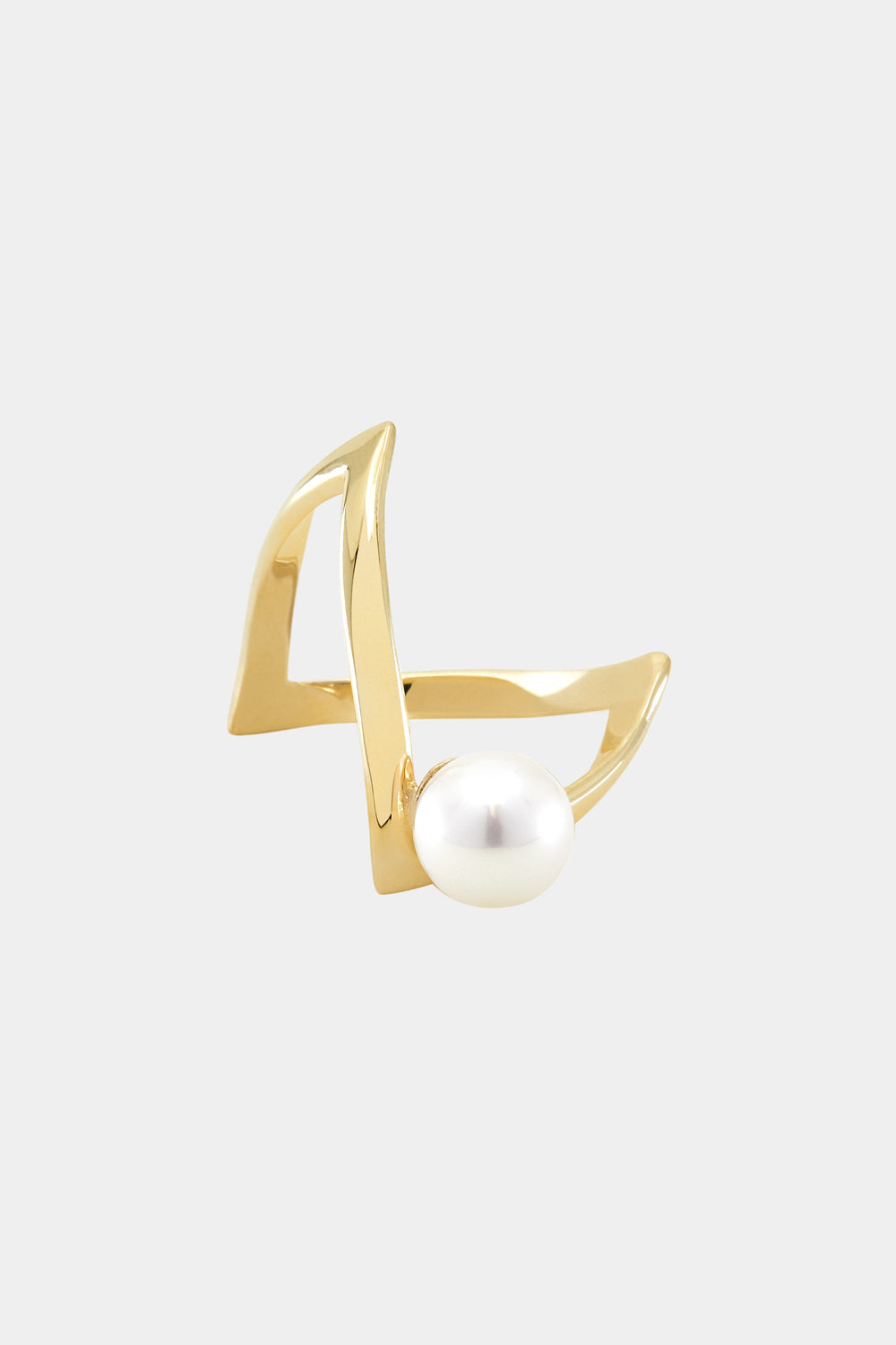 En Pointe Pearl Ring | 9K Yellow Gold