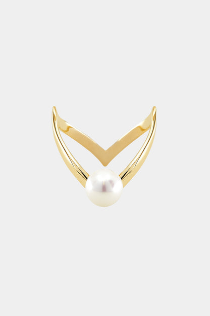 En Pointe Pearl Ring | 9K Yellow Gold