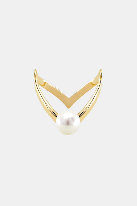 En Pointe Pearl Ring | 9K Yellow Gold