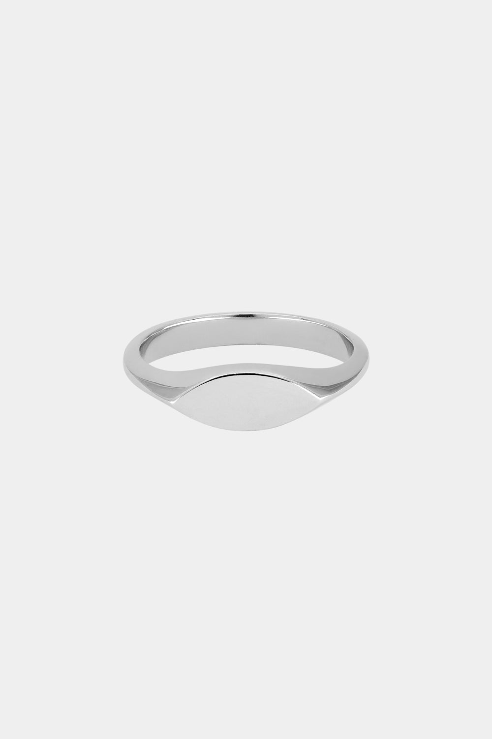 Mini Marquise Signet Ring | White Gold