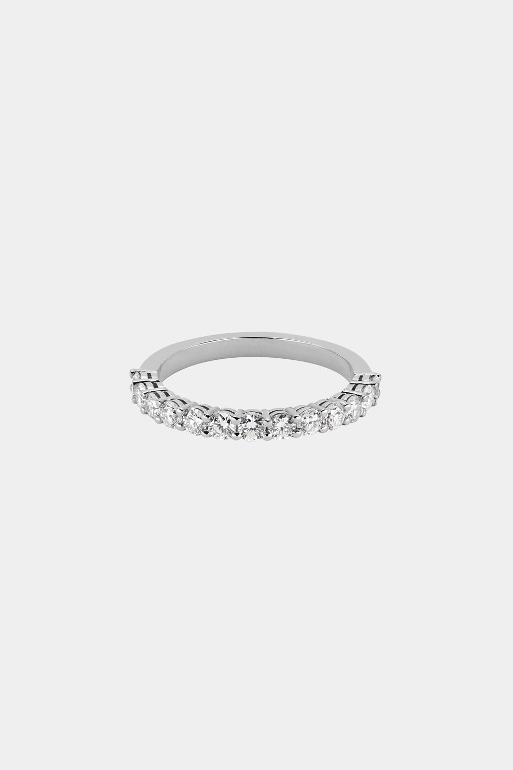 Round Diamond Half Band | 18K White Gold