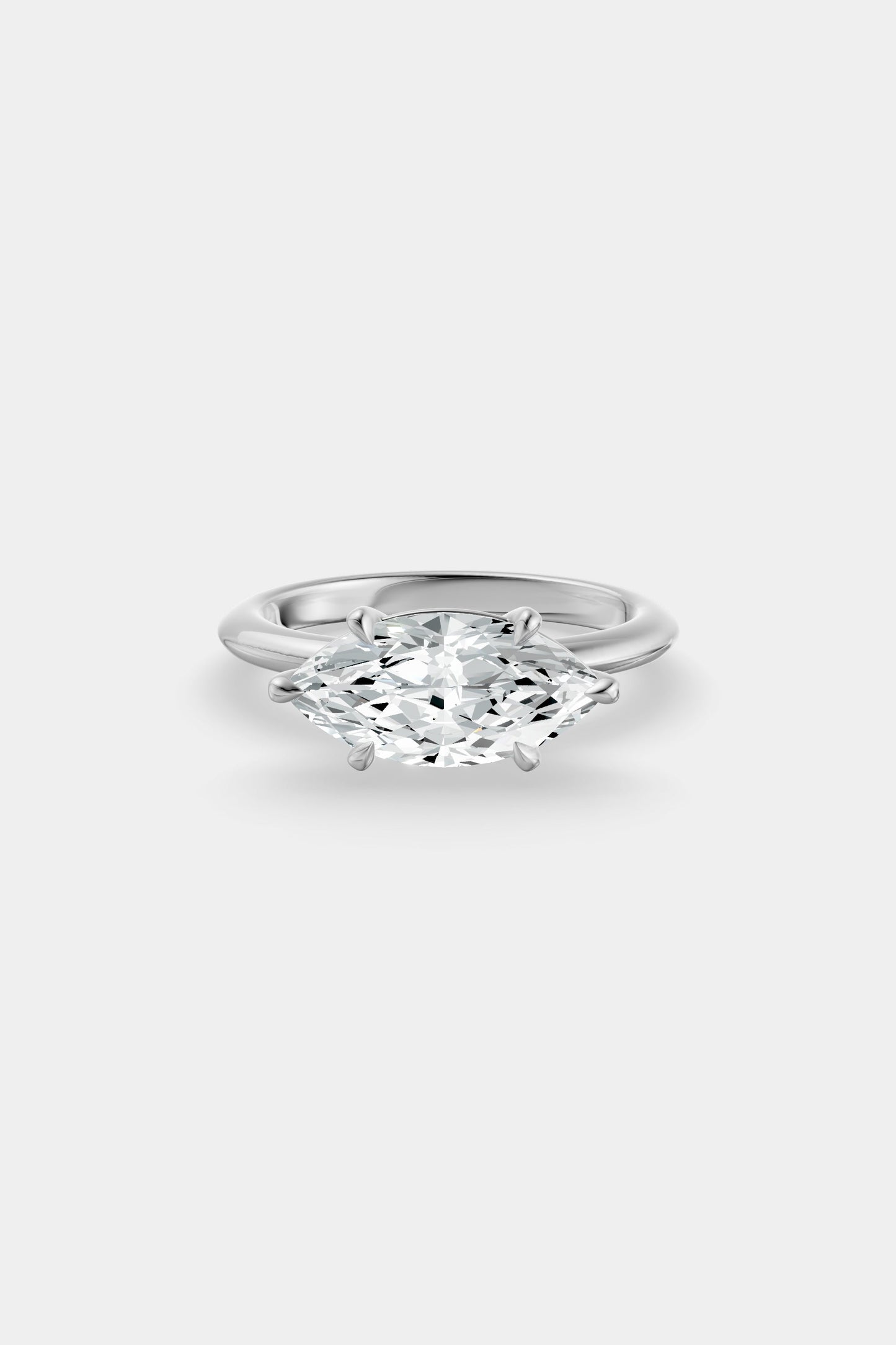 East West Diamond Solitaire Ring | Gwen Band