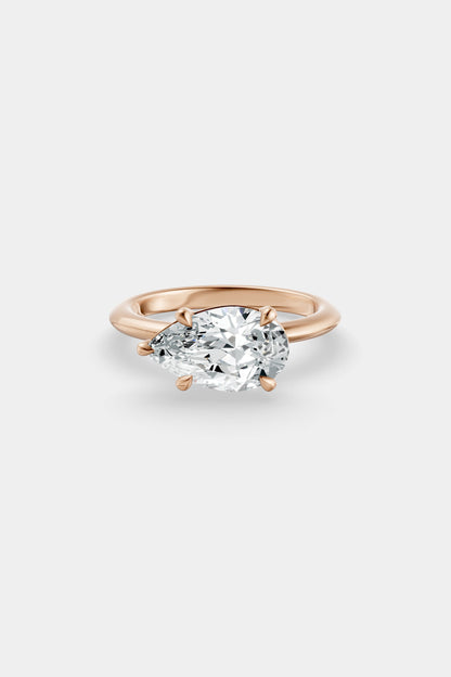 East West Diamond Solitaire Ring | Gwen Band
