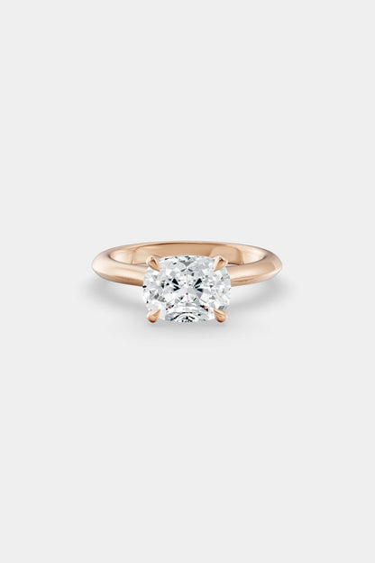 East West Diamond Solitaire Ring | Traditional Open-Style Band
