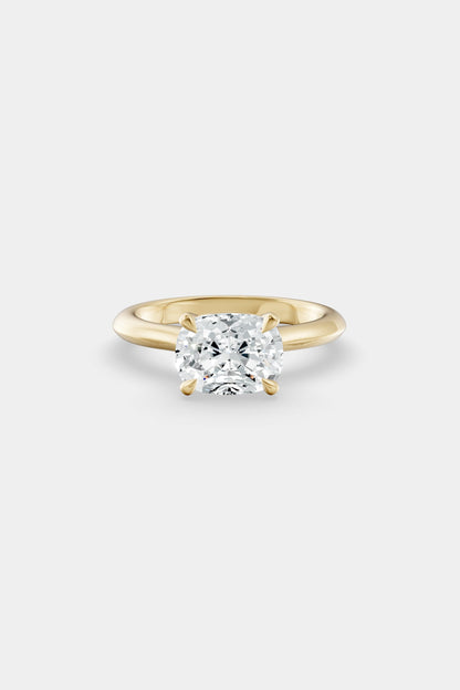 East West Diamond Solitaire Ring | Traditional Open-Style Band